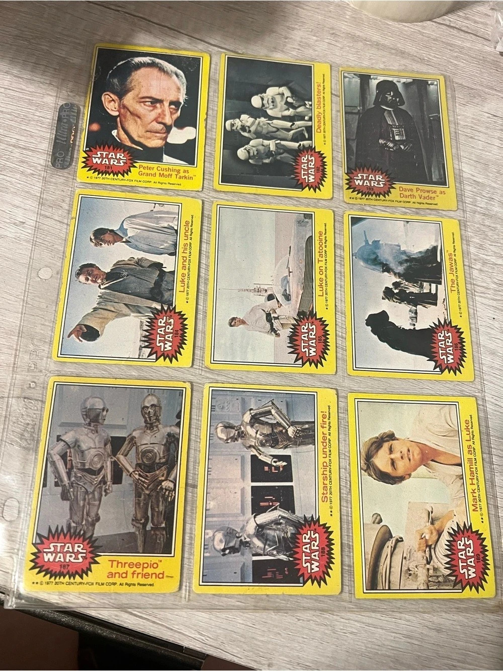 Topps 1977 Topps Star Wars Series 3 Yellow Border Trading Card Set Page 1977